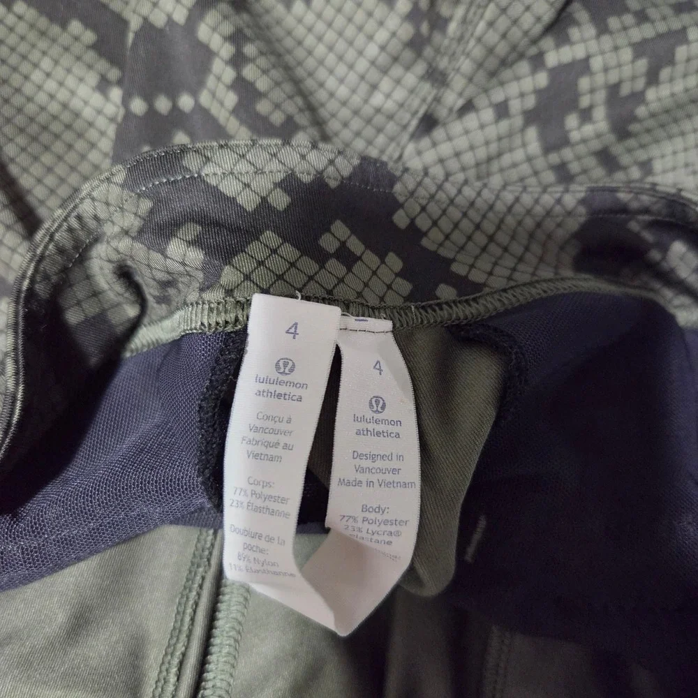 Lululemon Street To Studio Pant II 4 Green Snakeskin Pixelated Jogger Crop 7/8